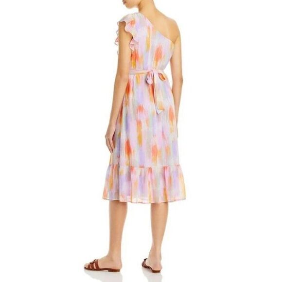 AQUA - NWT - 🎉3 X HP🎉 L Sz Small One-Shoulder Spring Print Midi Dress. ADORBS! - Picture 3 of 16